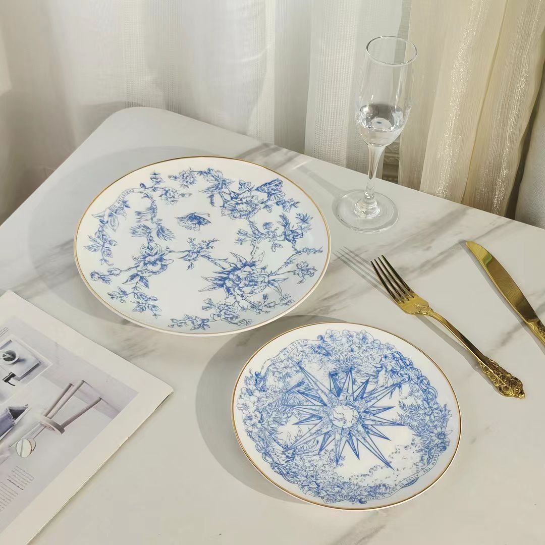 Forest blue Lion- Christian , set of two plates: big and small - Dior Plates | Buy Online in UAE